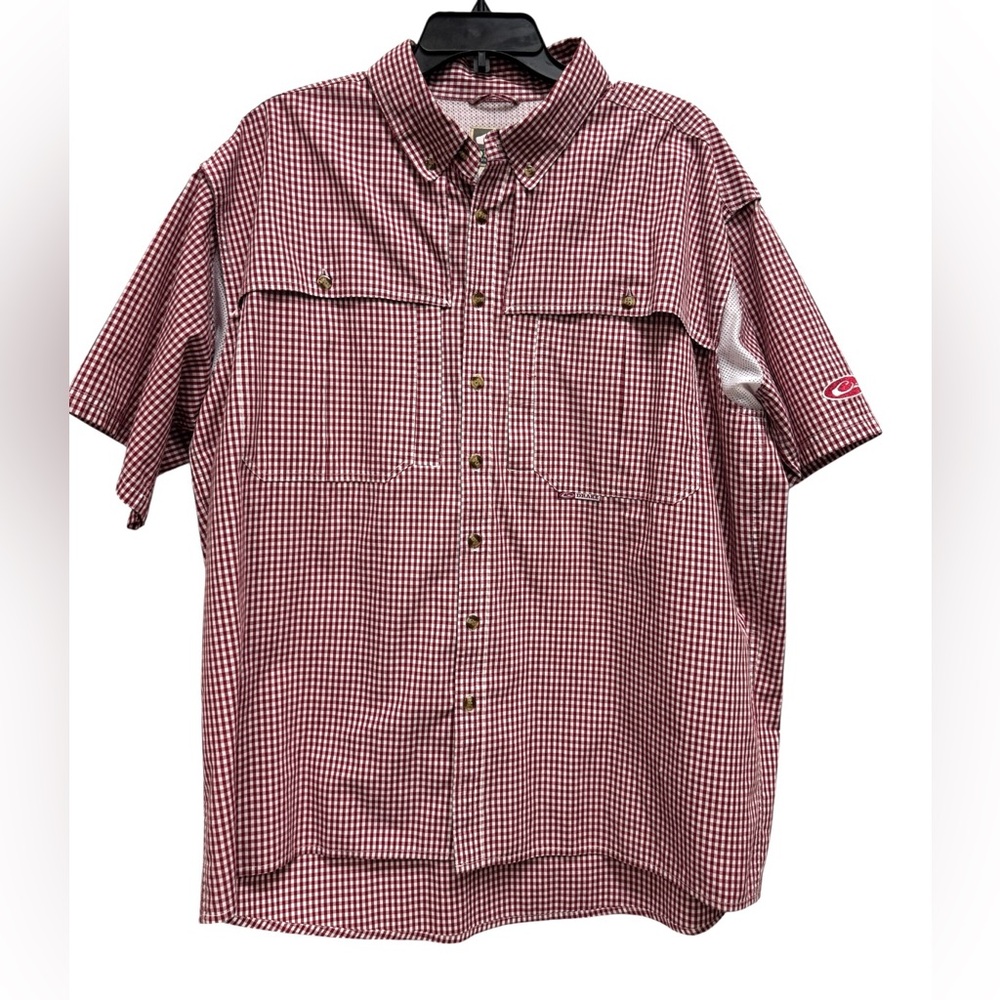 Drake Crimson Gingham Men's Casual Shirt Size XL